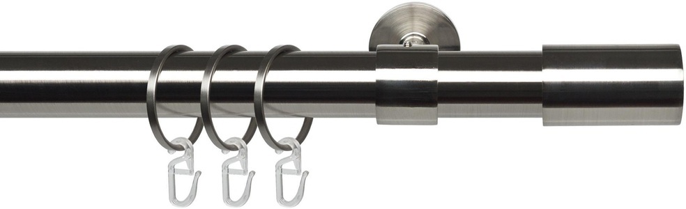 LIEDECO, Gardinenstange, »Zylinder edelstahl-optik«, Liedeco, Fixmaß, Liedeco Gardinenstange »Zylinder edelstahl-optik«, 1 läufig-läufig, Fixmass