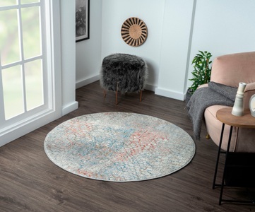 Myflair Möbel & Accessoires Teppich »My Roots«, rund, Kurzflor, Retro-Design, besonders weich durch Microfaser