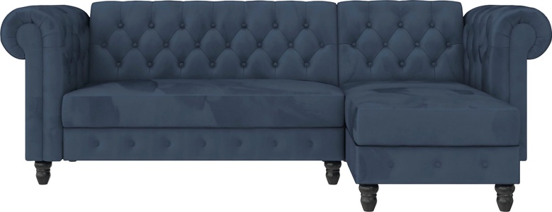 Dorel Home, Dorel Home Ecksofa »Felix«, mit Bett-Funktion, Recamiere beidseitig montierbar, Sitzhöhe 46 cm, Dorel Home Ecksofa »Felix, L-Form, 241 cm (Liegefl.108x195 cm), Recamiere tauschbar,« verstellb. Rückenlehne, Bett-Funktion, Velours, Kunstleder, Vintage
