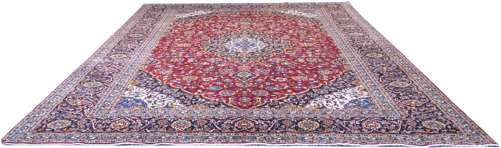 MorgenLand, morgenland Wollteppich »Keshan Teppich handgeknüpft rot«, rechteckig, 7 mm Höhe, morgenland Wollteppich »Keshan Teppich handgeknüpft rot«, rechteckig, 7 mm Höhe