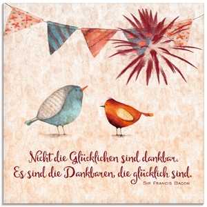 Artland, Artland Glasbild »Lebensweisheit Glücklich«, Artland Glasbild »Lebensweisheit Glücklich«, Tiere, (1 St.), in verschiedenen Grössen
