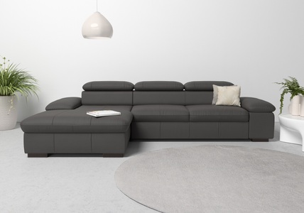 Home affaire Ecksofa »Alberto«, wahlweise mit Bettfunktion, inkl. Kopfteilverstellung, mit Recamiere