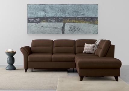 sit&more Ecksofa »Mellum«, inklusive Federkern, wahlweise mit Bettfunktion, Stauraum und Armteilfunktion