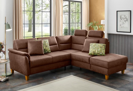 HOME AFFAIRE, Home affaire Ecksofa »Palmera«, Federkern, wahlweise mit Bettfunktion und mit/ohne Stauraum, Home affaire Ecksofa »Palmera L-Form«, Federkern, wahlweise mit Bettfunktion und mit/ohne Stauraum