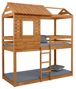 LÜTTENHÜTT, Lüttenhütt Kinderbett »Lolitte«, aus schönem massivem Kiefernholz, Etagenbett, inklusive praktischer massiver Holzleiter, in verschiedenen Farbvarianten enthältlich, Liefefläche 90x200 cm, 