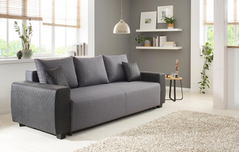 HOME AFFAIRE, Home affaire Schlafsofa »Bella«, mit geprägtem Bezug bei Armlehnen, Home affaire Schlafsofa »Bella«, mit geprägtem Bezug bei Armlehnen