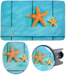 Sanilo, Sanilo Badaccessoires-Sets »Starfish«, (Komplett-Set, 3 tlg.), bestehend aus WC-Sitz, Badteppich und Waschbeckenstöpsel, Sanilo Badaccessoire-Set »Sea Star«, (Komplett-Set, 3 tlg.), bestehend aus WC-Sitz, Badteppich und Waschbeckenstöpsel