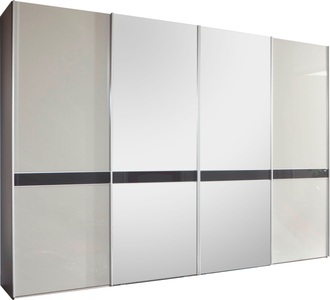 Wiemann, WIEMANN Schwebetürenschrank »Rialto«, WIEMANN Schwebetürenschrank »Rialto«, hochwertige Glas- und Spiegelfront mit Querriegel