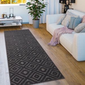 Paco Home Teppich »Livorno 672«, rechteckig, Uni-Farben, Scandi, Rauten Muster, Hoch-Tief Effekt, Outdoor geeignet