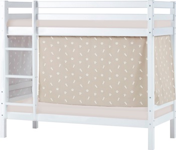 Hoppekids, Hoppekids Etagenbett, Liegefläche 70x160 cm, Kiefer weiss lackiert,mit Textilset und wahlweise mit Matratze, 