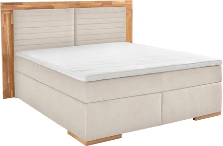 PLACES OF STYLE, Places of Style Boxspringbett »Cup«, mit Massivholzrahmen, mit Topper, in 2 Härtegraden, in 3 Breiten, Places of Style Boxspringbett »Cup«, mit Massivholzrahmen, mit Topper, in 2 Härtegraden, in 3 Breiten