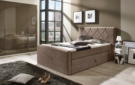 PLACES OF STYLE, Places of Style Boxspringbett »Atlanta«, inklusive Topper und Bettkasten, Places of Style Boxspringbett »Atlanta«, inklusive Topper und Bettkasten