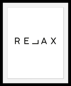 undefined, Bild »Relax«, queence Bild »Relax«, Schwarz-Weiss-Schriftzug-Motivationsbilder-Humor, HD Premium Poster-Druck inkl. Holzrahmen
