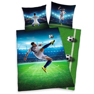 undefined, Herding Renforcé Wendebettwäsche Fussball, Herding Young Collection Kinderbettwäsche »Fussballschuss«, mit einem Fussballspieler
