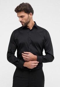 Eterna, ETERNA LANGARM HEMD MODERN FIT PERFORMANCE SHIRT STRETCH SCHWARZ, 