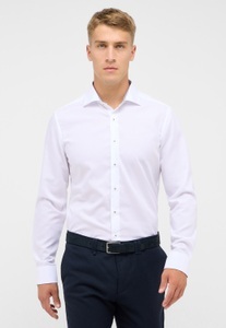 ETERNA Mode GmbH, SLIM FIT Hemd in weiß unifarben, Eterna Langarmhemd »SLIM FIT«