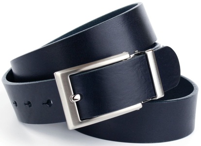 ANTHONI CROWN, Anthoni Crown Vollledergürtel in Dunkelblau, Anthoni Crown Ledergürtel, 3,5 cm Casual-Vollledergürtel