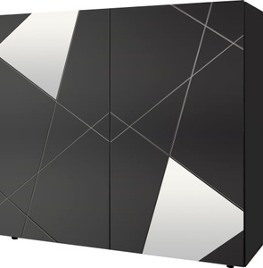 LC, LC Highboard »Vittoria Highboard«, Breite 121 cm, Front mit Siebdruck und Spiegel, INOSIGN Highboard »Vittoria«, Breite 121 cm, Front mit Siebdruck und Spiegel
