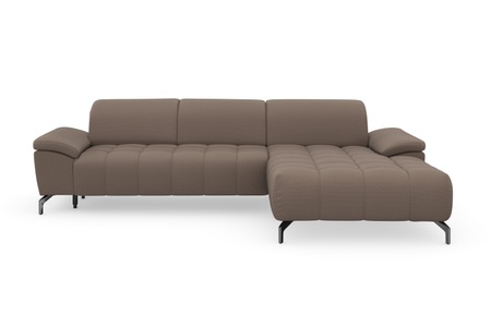 sit&more Ecksofa »Cool«, wahlweise mit Kopfteilverstellung und Vorziehsitz, motorisch, mit schwarzen Füssen