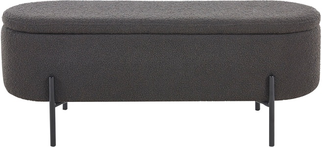 mutoni casual, Hocker Blestix Bouclé Stoff Metall anthrazit, SalesFever Hockerbank, aufklappbar, mit Stauraumfunktion