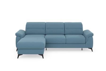 sit&more Ecksofa »Sinatra«, mit Recamiere, optional mit Kopfteilverstellung und Armteilfunktion oder mit Kopfteilverstellung, Armteilfunktion, Bettfunktion und Bettkasten, mattschwarze Metallfüsse