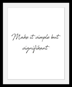 undefined, Bild »Simple«, queence Bild »Simple«, Schwarz-Weiss-Schriftzug-Motivationsbilder-Spa-Spa Bilder, HD Premium Poster-Druck inkl. Holzrahmen