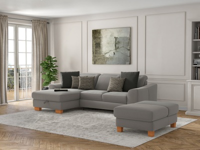 SIT&MORE, sit&more Ecksofa »Durness«, mit Federkern und hochwertigen Massivholzfüssen, wahlweise mit Kopfteilverstellung, Bettfunktion und Bettkasten oder mit Bettfunktion und Bettkasten, sit&more Ecksofa »Dundee L-Form«, mit Federkern und Massivholzfüssen, wahlweise mit Kopfteilverstellung