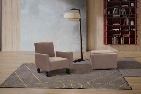 Egoitaliano, Egoitaliano Sessel »QQ«, zum Hocker zusammenklappbar, inkl. Rollen, Egoitaliano Sessel »QQ, Funktionssessel zum Hocker zusammenklappbar,«, inkl. Rollen, in vielen Farbe und hochwertigem Microfaserbezug
