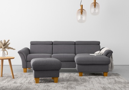 HOME AFFAIRE, Home affaire Ecksofa, wahlweise mit Bett mit klappbaren Rollen, Kasten und Kopfverstellung, Home affaire Ecksofa »Lindgren L-Form«, wahlweise mit Bett mit klappbaren Rollen, Kasten und Kopfverstellung