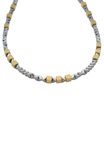 FIRETTI, Firetti Collier »veredelte Würfel, glänzend und massiv«, Firetti Collier »Schmuck Geschenk Halsschmuck Halskette Steinkette Edelstein Hämatit«, Made in Germany - mit Hämatit