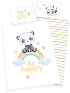 Baby Best, Baby Best Babybettwäsche »Regenbogen Panda«, (2 tlg.), mit liebevollem Motiv, Baby Best Babybettwäsche »Regenbogen Panda«, mit liebevollem Motiv