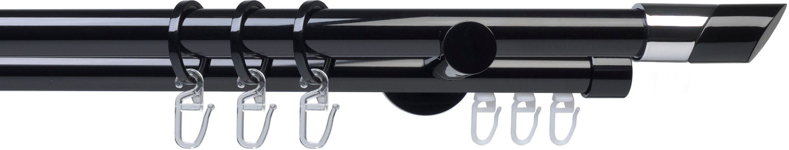 LIEDECO, Gardinenstange, »Fertigstilgarnitur 20 mm Piano Gibraltar«, Liedeco, Fixmass, Liedeco Gardinenstange »Fertigstilgarnitur 20 mm Piano Gibraltar«, 2 läufig-läufig, Fixmass, Gardinenstange Komplett