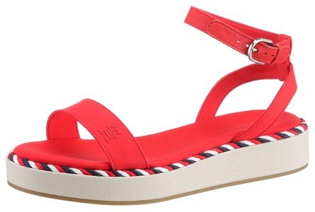 Tommy Hilfiger, Tommy Hilfiger Riemchensandale »ROPE FLATFORM«, mit verstellbarer Schnalle, 
