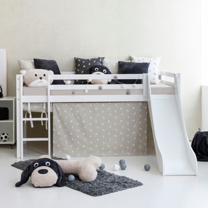 Hoppekids, Hoppekids Hochbett »«Pets Silberfarbengrau»«, Rutsche & Vorhang Grau und viel Auswahl, Hoppekids Hochbett »«Pets Silberfarbengrau»«, Rutsche & Vorhang Grau und viel Auswahl