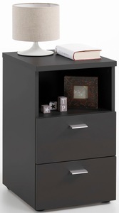 Diverse Hardware, FMD Nachttisch mit 2 Schubladen und Offenem Regal Schwarz, FMD Nachtkonsole »suva«