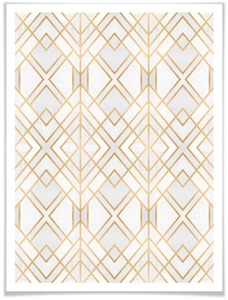 Wall-Art, Wall-Art Poster »Goldene Geometrie«, Schriftzug, (1 St.), 
