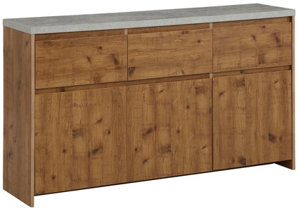 HOME AFFAIRE, Home affaire Highboard »Maribo«, im modernen Landhaus-Stil, mit schöner Betontopplatte, Breite 140 cm, Home affaire Highboard »Maribo«, Kommode im modernen Landhaus-Stil, mit Betontopplatte, Breite 140 cm