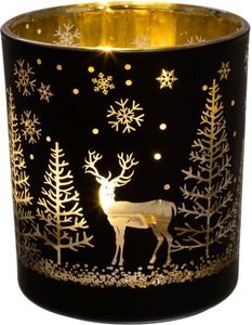 Creativ Deco, Creativ deco Teelichthalter »Weihnachtsdeko«, (4 St.), mit goldfarbener Innenseite, Creativ deco Teelichthalter »Weihnachtsdeko«, (4 St.), mit goldfarbener Innenseite