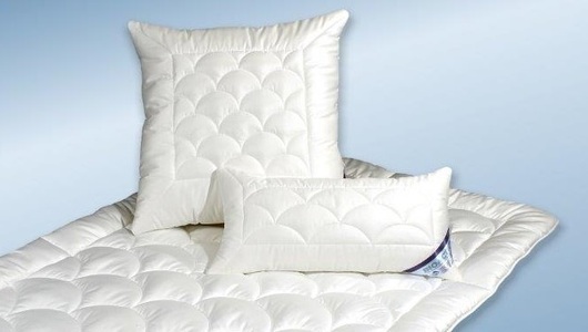 KYBURZ, Kissen-/Pfulmen, Kyburz, »Bio Aktiv«, Kyburz Kopfkissen »Bio Aktiv«, Füllung: Hülle: 100% Polyester Markenhohlfaser Trevira Bioactiv Kern: gefüllt mit Polyester Kügelchen, sehr gut aufschüttelbar, klumpt nicht, Bezug: 100% Baumwolle Edel Satin, (1 St.)