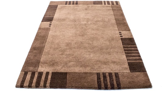 MorgenLand, morgenland Wollteppich »Nepal Teppich handgeknüpft braun«, rechteckig, 18 mm Höhe, handgeknüpft, 