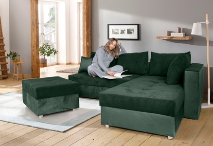 COLLECTION AB, COLLECTION AB Ecksofa »30 Jahre Jubiläums-Modell Italia«, mit Bettfunktion und Bettkasten, in Cord-Samt Mix, COLLECTION AB Ecksofa »Italia L-Form«, mit Bettfunktion und Bettkasten, in Cord-Samt Mix