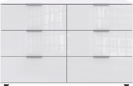 Wimex, home24 Schubladenkommode Lingga III, Livetastic Kommode 130/83/41 cm , Easy Plus C , weiss , Metall , 6 Schubladen , 130x83x41 cm , Dekorfolie,Nachbildung , Typenauswahl, Beimöbel erhältlich , 001787046050