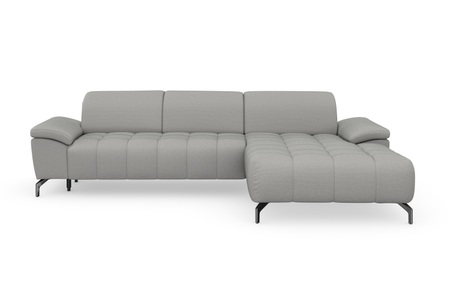 sit&more Ecksofa »Cool«, wahlweise mit Kopfteilverstellung und Vorziehsitz, motorisch, mit schwarzen Füssen