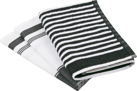 Ross, ROSS Geschirrtuch »Exclusiv«, (Set, 3 tlg.), 1x Küchen-Frottiertuch 50x50 cm Streifen und 2 Geschirrtücher 50x70 cm mit Gartenkräutern, ROSS Geschirrtuch »Exclusiv«, (Set, 3 tlg.), 1x Küchen-Frottiertuch (Streifen) und 2 Geschirrtücher (Gartenkräuter)
