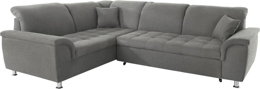 DOMO collection Ecksofa »Franzi«, wahlweise mit Kopfteilverstellung (dann Breite: 275 cm), optional mit Bettfunktion, inklusive Zierkissen