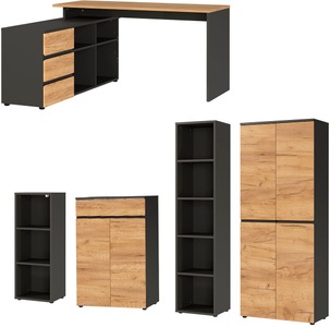 Germania, GERMANIA Büro-Set »Lissabon«, inklusive Winkelschreibtisch, 2 Aktenschränken und 2 Aktenregalen, GERMANIA Büromöbel-Set »Lissabon«, inklusive Winkelschreibtisch, 2 Aktenschränken und 2 Aktenregalen