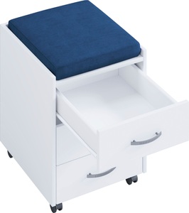 LÜTTENHÜTT, Lüttenhütt Container, Praktischer und universell einsetzbarer Rollcontainer, Dekor Weiss, 