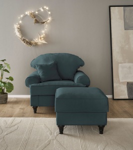 HOME AFFAIRE, Home affaire Sessel »WESTMINSTER«, (Set, 2 St., 1Sessel, 1 Hocker), mit Federkern-Polsterung, Home affaire Sessel »WESTMINSTER«, (Set, 2 St., 1Sessel, 1 Hocker), mit Federkern-Polsterung
