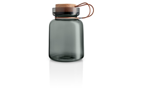 Eva Solo, Silhouette hermetisch verschließbares Glas / 1,5 L - Leder, Holz & Glas - Eva Solo grau/holz natur en glas, Eva Solo Vorratsglas »Silouhette«, (1 tlg.), Holzart: Eiche, Herkunftsland: Türkei