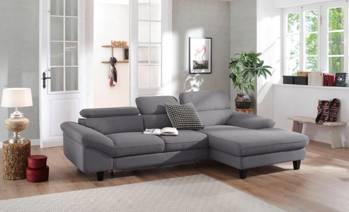 HOME AFFAIRE, Home affaire Ecksofa »Pilot«, wahlweise mit Bettfunktion und Bettkasten, Home affaire Ecksofa »Pilot L-Form«, mit Kopfteilverstellung, optional Bettfunktion und Bettkasten